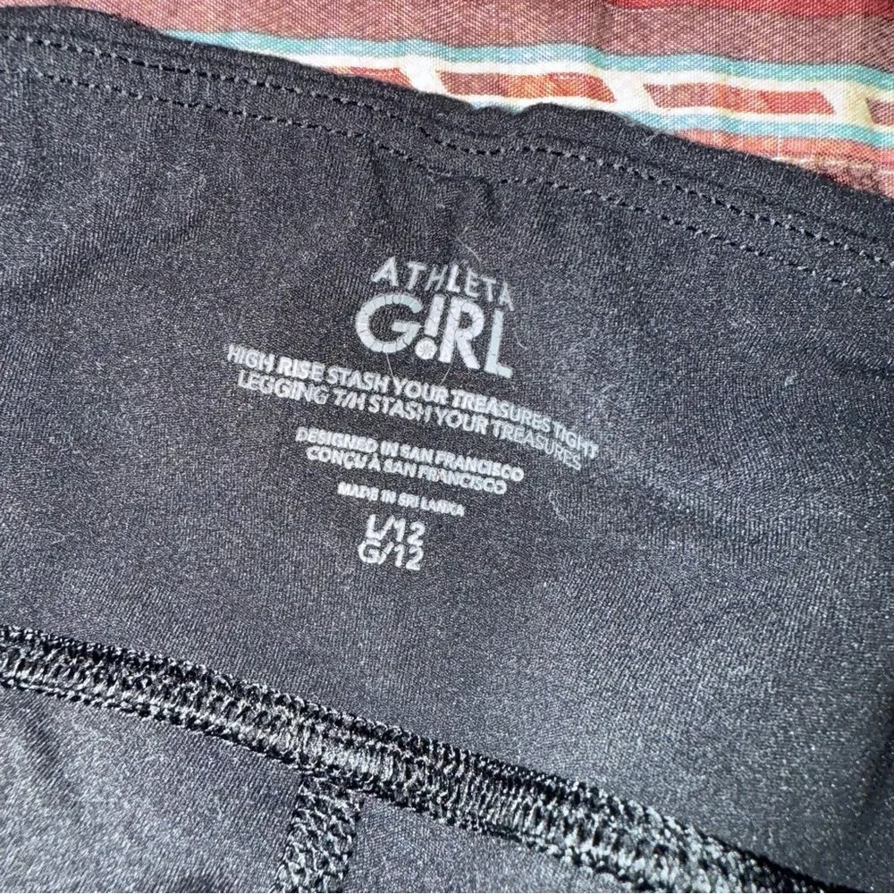 Athleta Girl Black High-Rise Leggings size 12